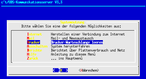 Druckauftrag-Menue