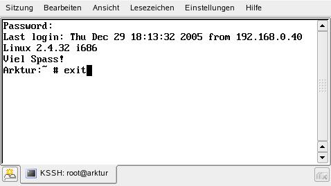 Mit kssh auf Arktur